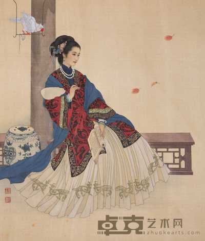 王美芳 赵国经 1992年作 暮秋 镜心 81×69.5cm